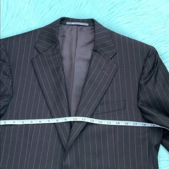 Hickey Freeman Classic Fit Brown Pin Stripe Wool Suit